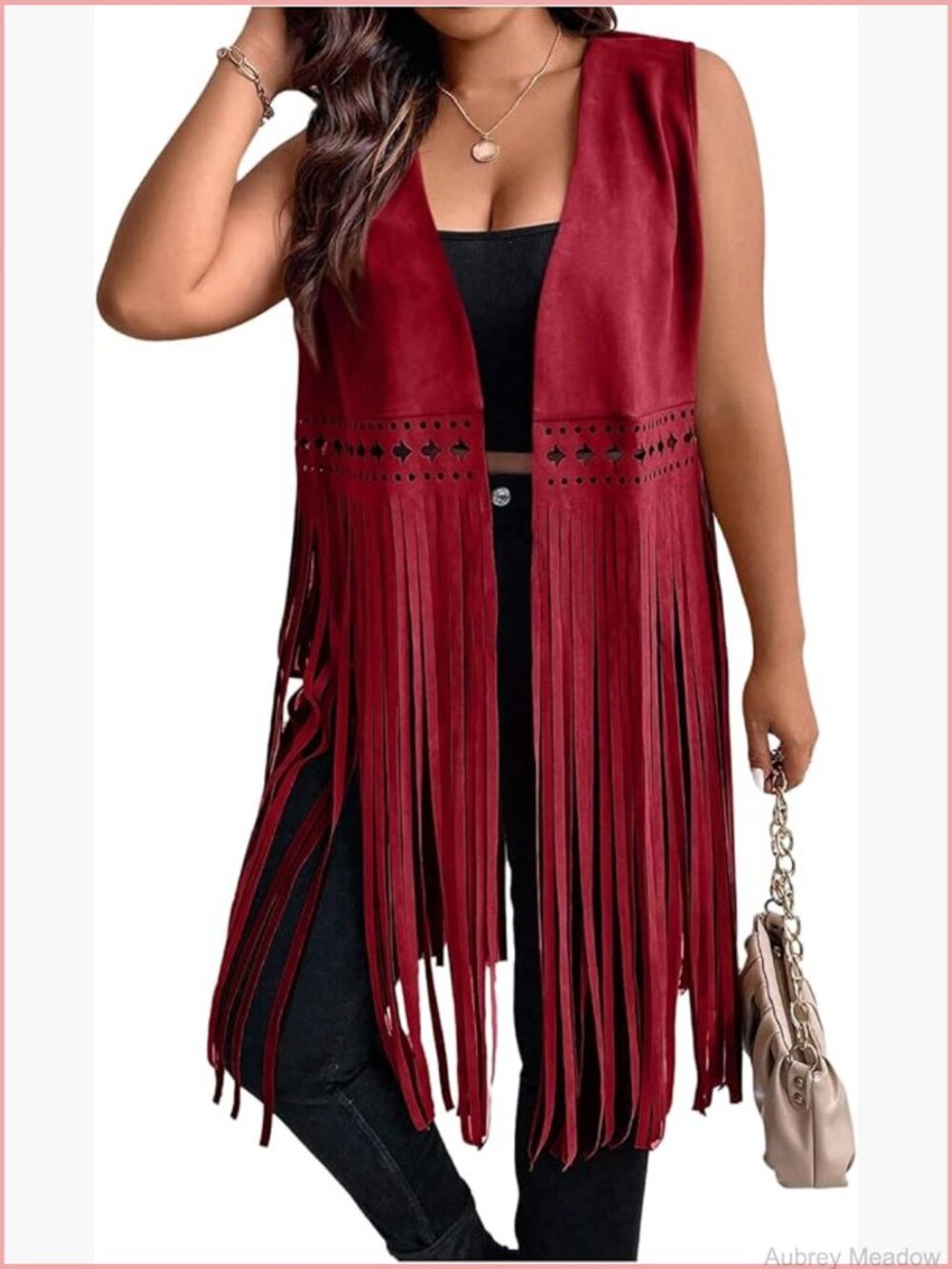 Plus Size Women's Fringe Vest Sleeveless Cowgirl Jacket Hippie Tassel Open Front
